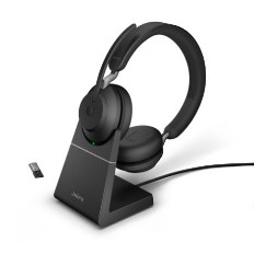 両耳用無線ヘッドセット（Jabra　Evolve2　65　UC　Stereo　USB-A　Stand　Black）