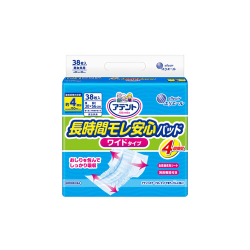 アテント　長時間モレ安心ワイド４回吸収　３８枚×４