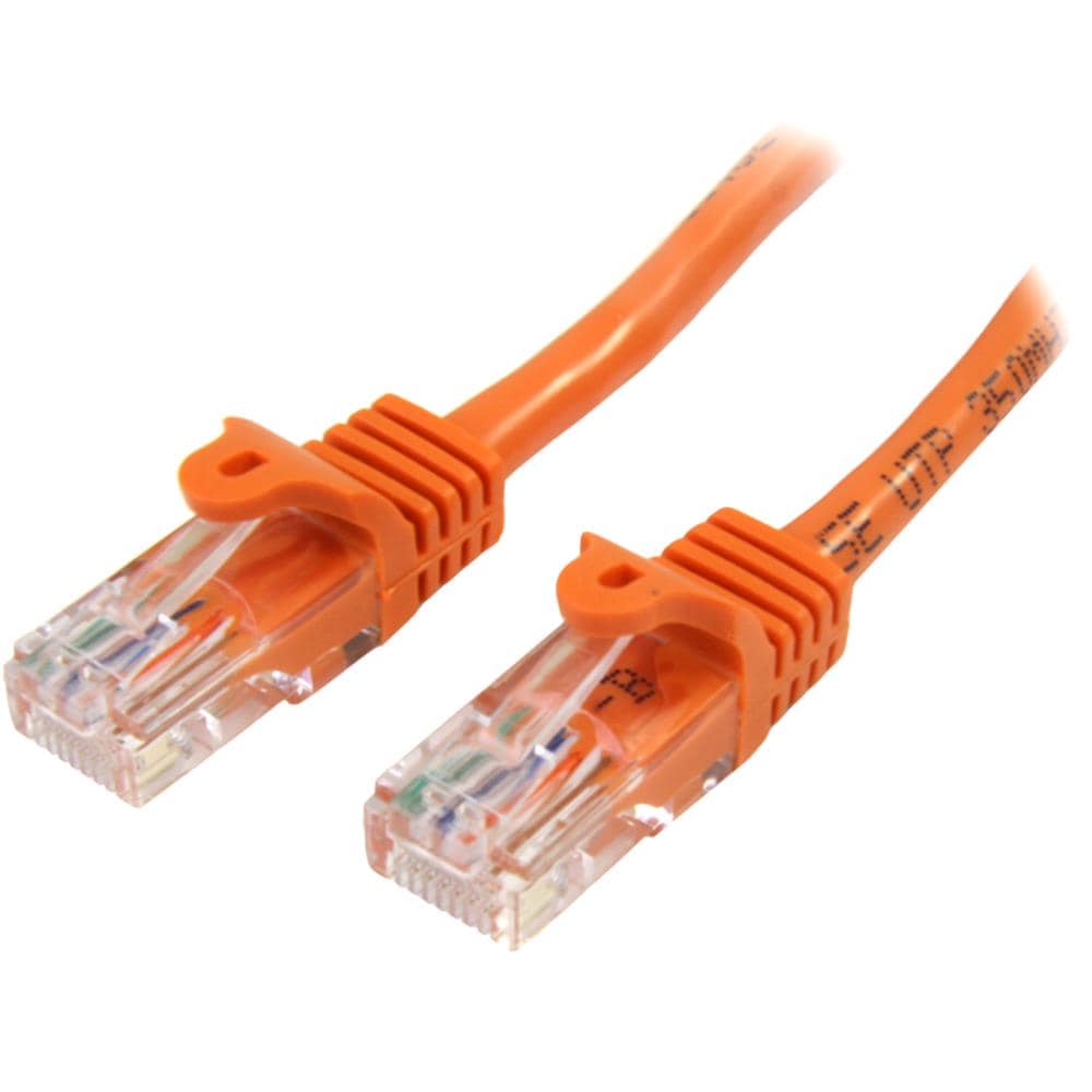 1m カテゴリー5e LANケーブル　オレンジ　RJ45コネクタ(ツメ折れ防止カバー付き)　イーサネット対応Cat5e UTPケーブル　保証期間： 永久保証