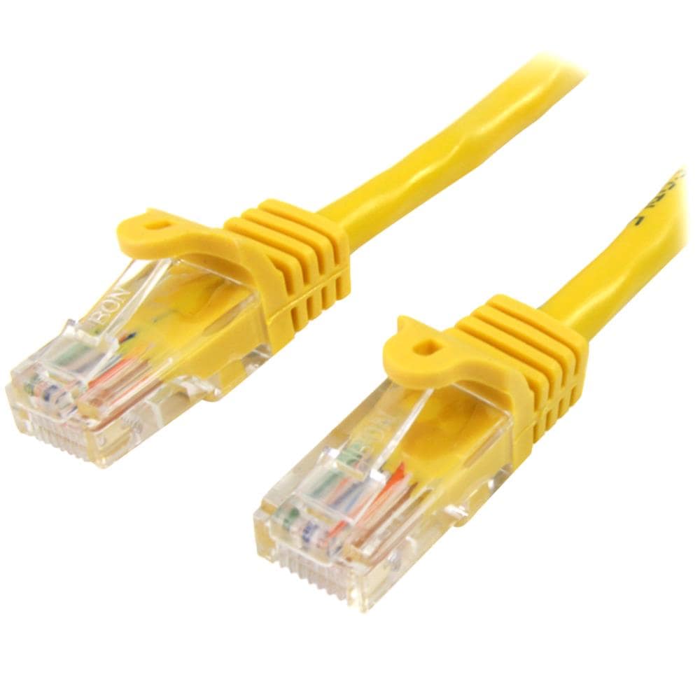 2m カテゴリー5e LANケーブル　イエロー　RJ45コネクタ(ツメ折れ防止カバー付き)　イーサネット対応Cat5e UTPケーブル　保証期間： 永久保証