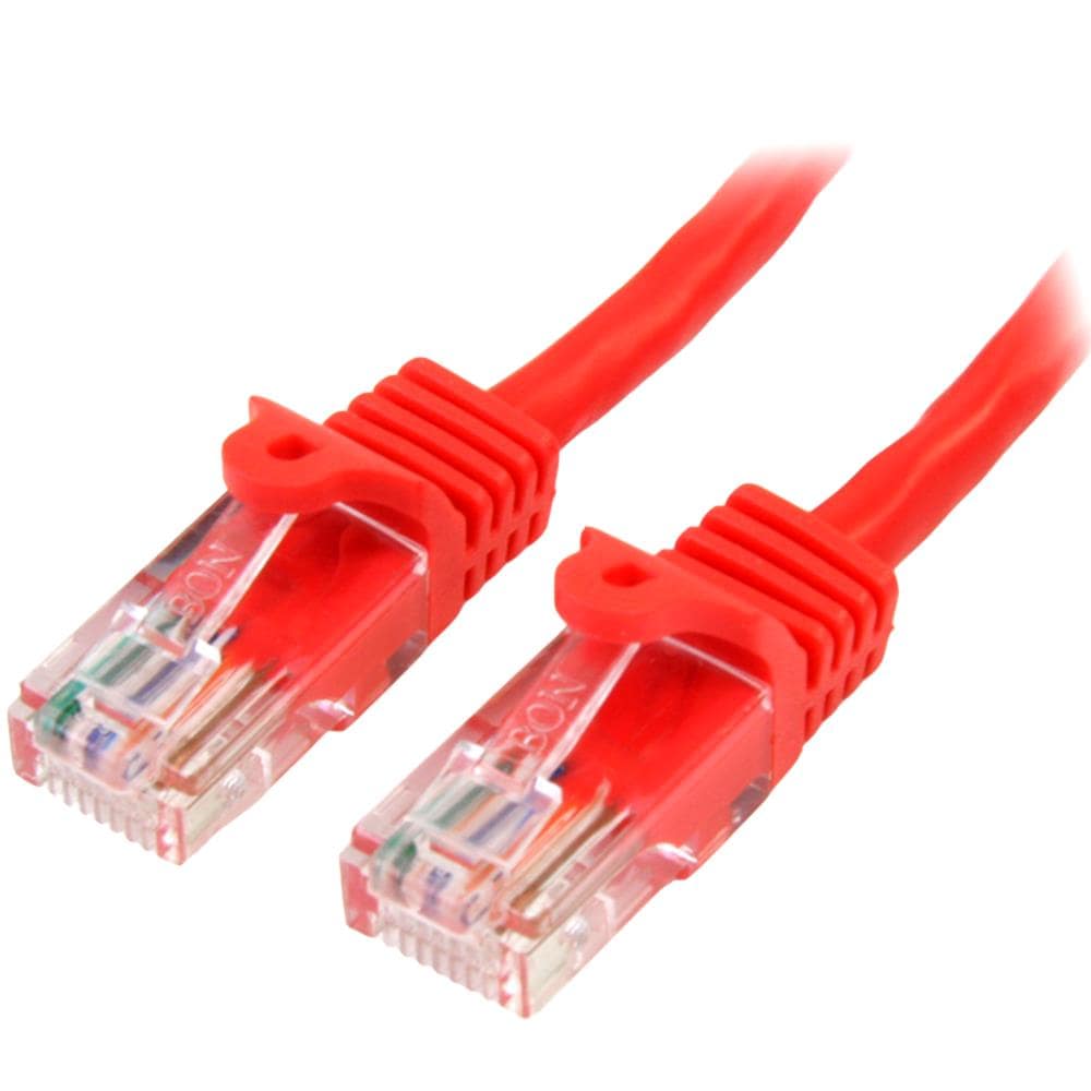 3m カテゴリー5e LANケーブル　レッド　RJ45コネクタ(ツメ折れ防止カバー付き)　イーサネット対応Cat5e UTPケーブル　保証期間： 永久保証