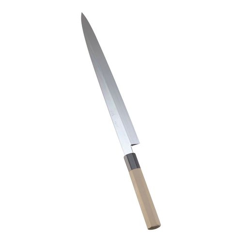 ＳＡ佐文　本焼鏡面仕上　柳刃　　木製サヤ　３３ｃｍ
