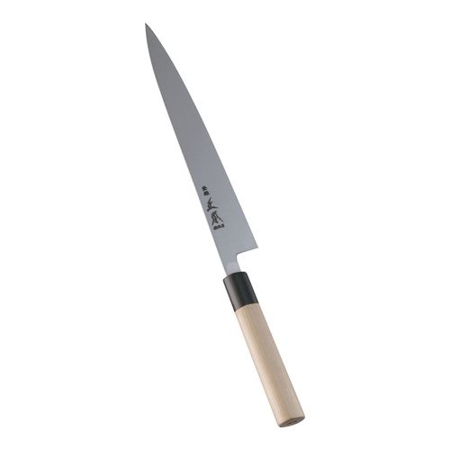 本霞　玉白鋼　水牛柄スライス　（両刃）２４ｃｍ