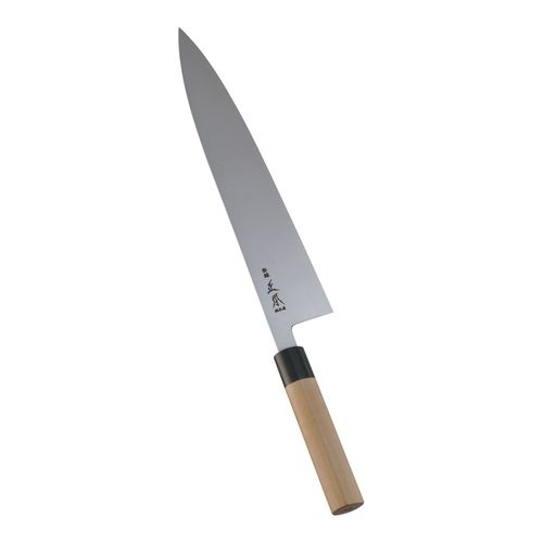 スウェーデン鋼　水牛柄牛刀（両刃）　２７ｃｍ