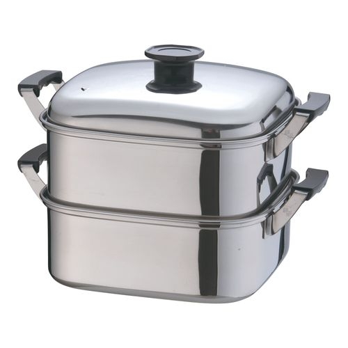 （Ｔ）１８－８角型蒸器　２７ｃｍ　２段