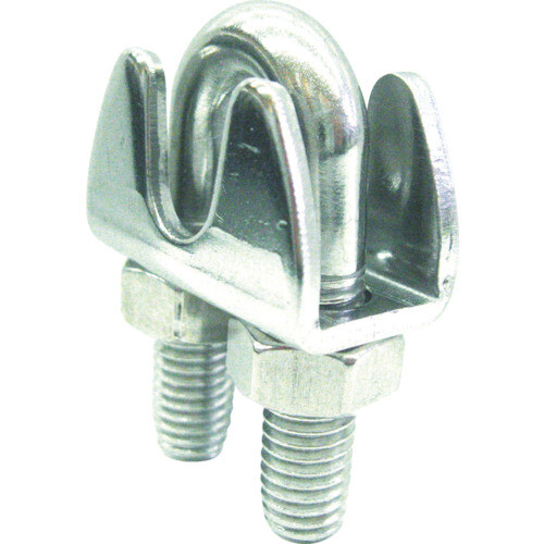ステンレスプレスワイヤークリップ使用ロープ径３ｍｍ