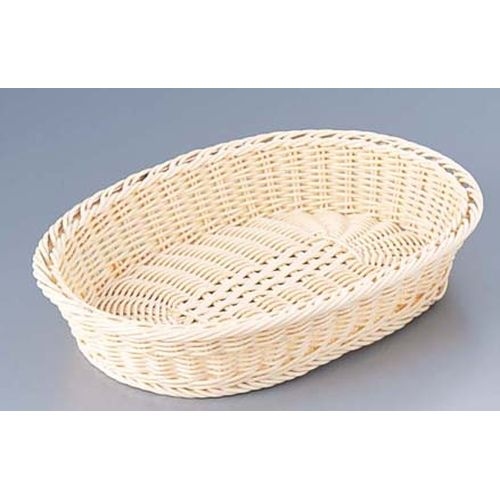 樹脂バスケット　小判　９１－００７Ａ　４０ｃｍ　白