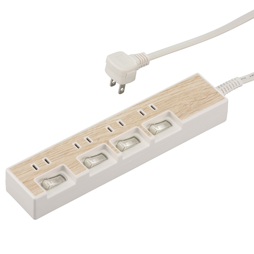 ４口１．５ｍ節電タップ木目Ｗ