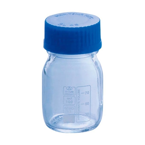 ねじ口瓶（青蓋付　ＩＳＯＬＡＢ）　１００ｍＬ