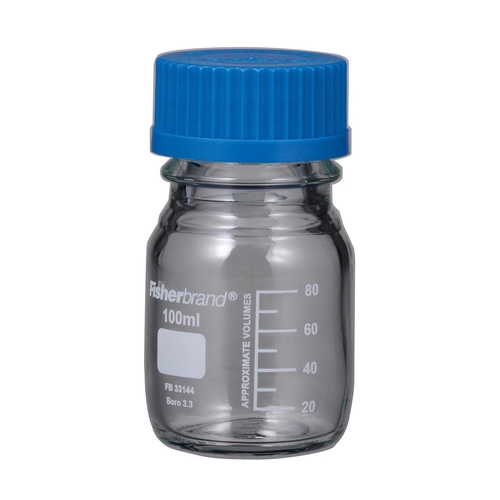 メジューム瓶（青蓋付Ｆｉｓｈｅｒ）　１００ｍＬ