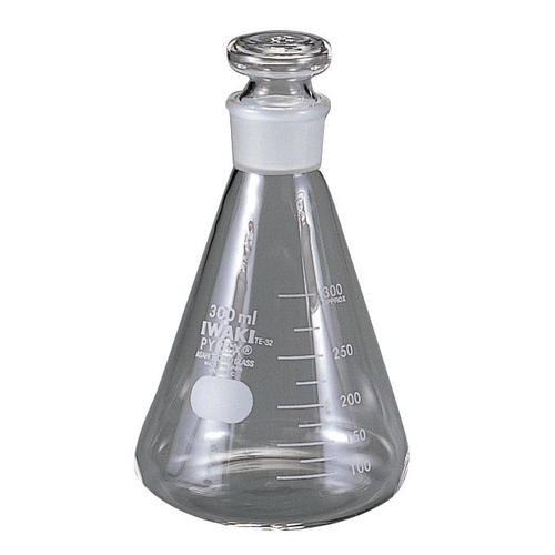 共栓三角フラスコ（ＩＷＡＫＩ）　３００ｍＬ