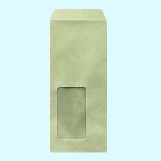 長4 窓付 中貼 Kグレイ 70 〒枠ナシ A614 再生プラスチックフィルム窓