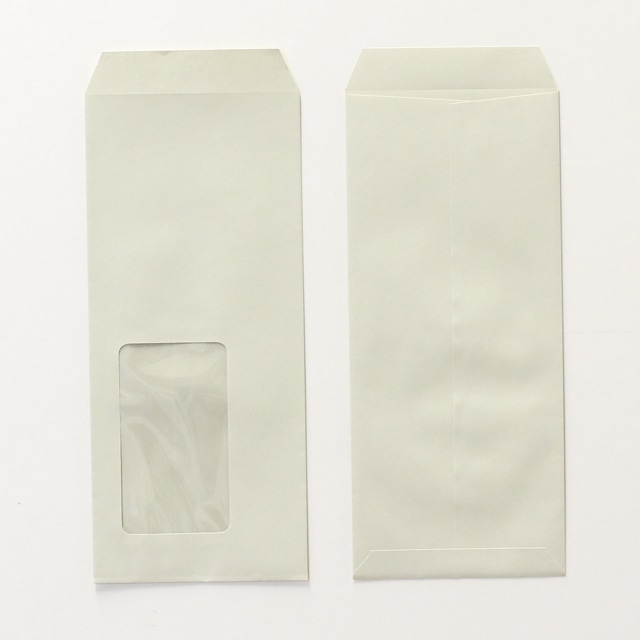長4 窓付 中貼 ECグレイ 80 〒枠ナシ A714 再生プラスチックフィルム窓