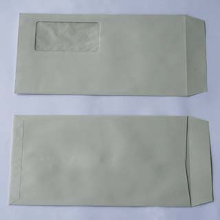 長3 窓付 中貼 ECグレイ 80 〒枠ナシ A734 グラシン窓