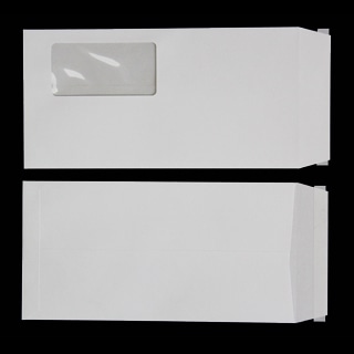 長3 窓付 中貼 ミエナイ白 100 スラット 〒枠ナシ A840 再生プラスチックフィルム窓