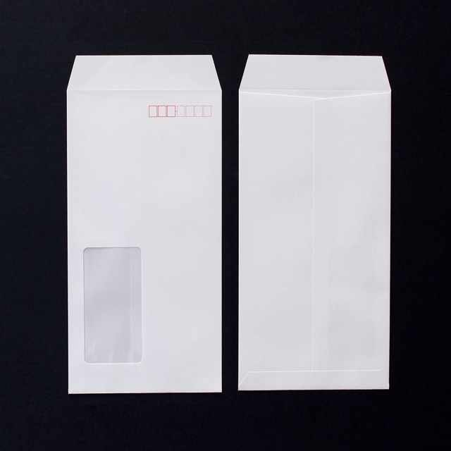 長3 窓付 中貼 本ケントCoC 100 〒枠入 A440W 再生プラスチックフィルム窓