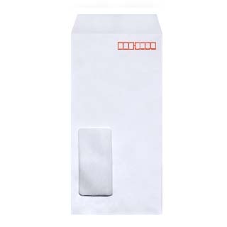 長3 窓付 中貼 Kスカイ 85 〒枠入 A643W 再生プラスチックフィルム窓