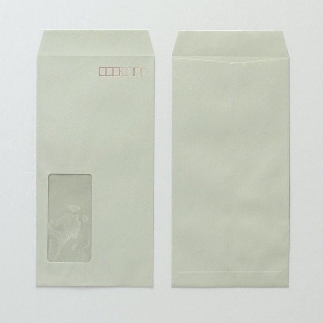 長3 窓付 中貼 ECグレイ 80 〒枠入 A724W 再生プラスチックフィルム窓