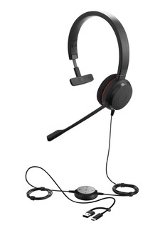 片耳用有線ヘッドセット（Jabra　Evolve　20　UC　Mono　USB　C/A）