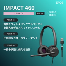 両耳用有線ヘッドセット（（IMPACT　460）