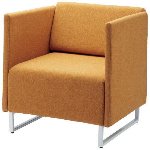 応接チェア LDP-W OR 背・両肘付 オレンジ