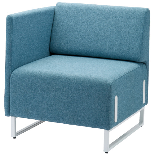 応接チェア LDP-W BL 背・右片肘付 ブルー