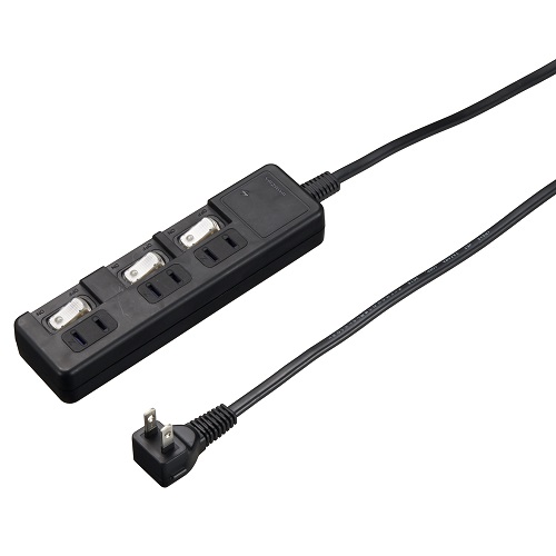 雷ガード付３個口節電タップ１ｍブラック