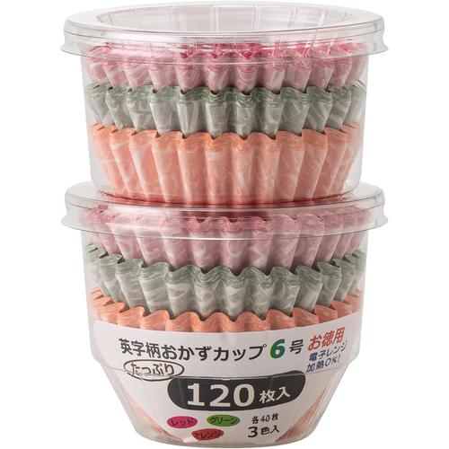 英字柄おかずカップ６号１２０枚入り