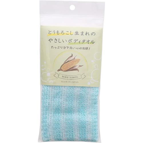 トウモロコシ生まれのボディタオル　ブルー