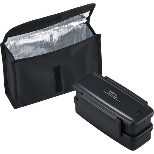 弁当箱２段　保冷ケース付　ＬＷ－１２ＨＥ　ＢＫ