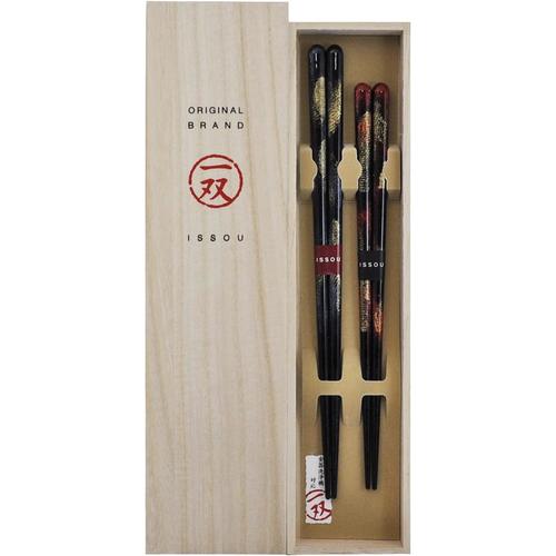 塗箸　桐箱２膳入　あけぼの