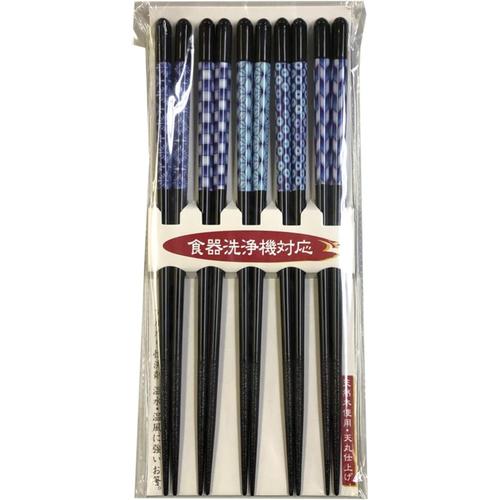 客用箸　食洗藍化粧５膳組