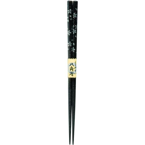 食洗箸　八角　桜組　黒　３セット