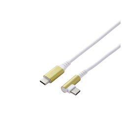 ＵＳＢ－Ｃケーブル　ＰＤ　Ｌ字　２ｍ　イエロー