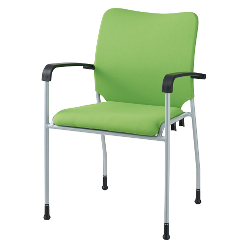 会議イス GK-A31R GR グリーン 肘付
