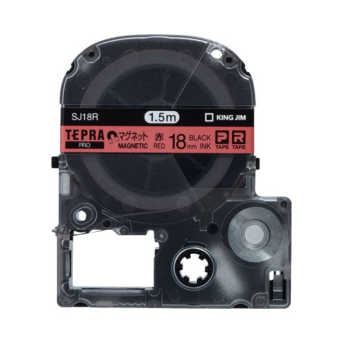 テプラ　ＰＲＯテープ　マグネット赤色１８ｍｍ黒文字