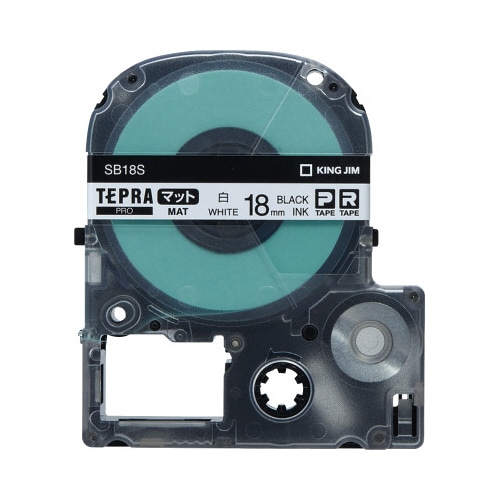 テプラＰＲＯテープ　マット白ラベル　１８ｍｍ黒字