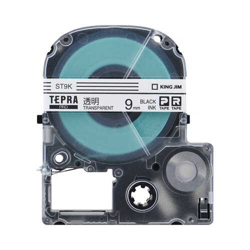 テプラ　ＰＲＯテープ　エコ透明９ｍｍ黒文字　１０個