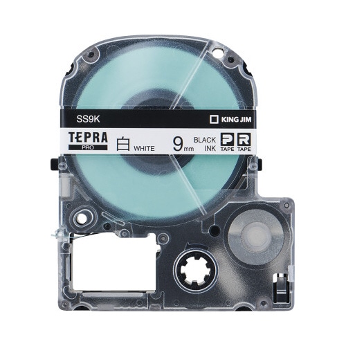 テプラ　ＰＲＯテープ　エコ　白色９ｍｍ　黒文字×５