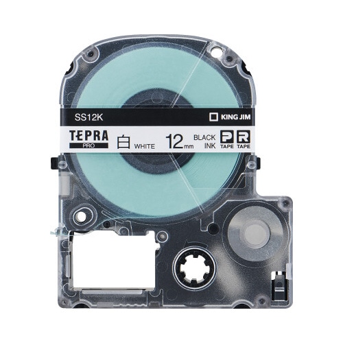 テプラ　ＰＲＯテープ　エコ　白色１２ｍｍ黒文字×５