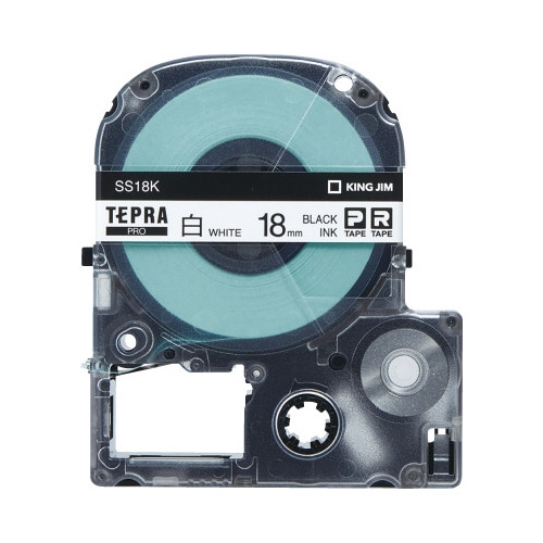 テプラ　ＰＲＯテープ　エコ　白色１８ｍｍ黒文字×５