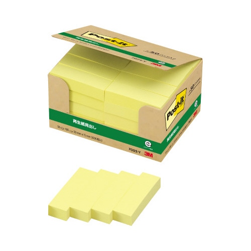 ポストイット　再生紙見出し　５０×１５　黄５０冊