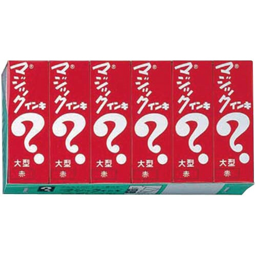 油性マーカー　マジックインキ　大型　赤６本パック