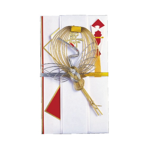 祝儀袋　中金　銀鶴　短冊３枚入