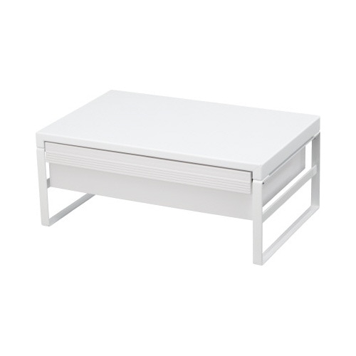 机上台　引出し付ハイタイプ　幅３９０ｍｍ　白