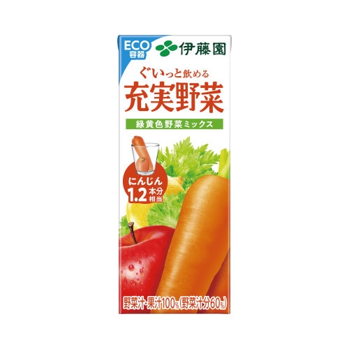 充実野菜　緑黄色野菜ミックス　２００ｍｌ　２４本※