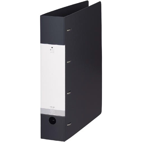 Ｄリング４穴ファイル　黒Ａ４縦背幅６４ｍｍ