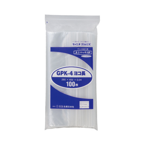 ユニパック　チャック付ポリ袋　Ｂ４ヨコ１００枚