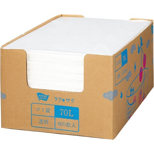 箱入り増量低密度薄手ゴミ袋　７０Ｌ　４００枚
