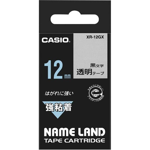 ネームランド　強粘着透明テープ　１２ｍｍ　黒文字